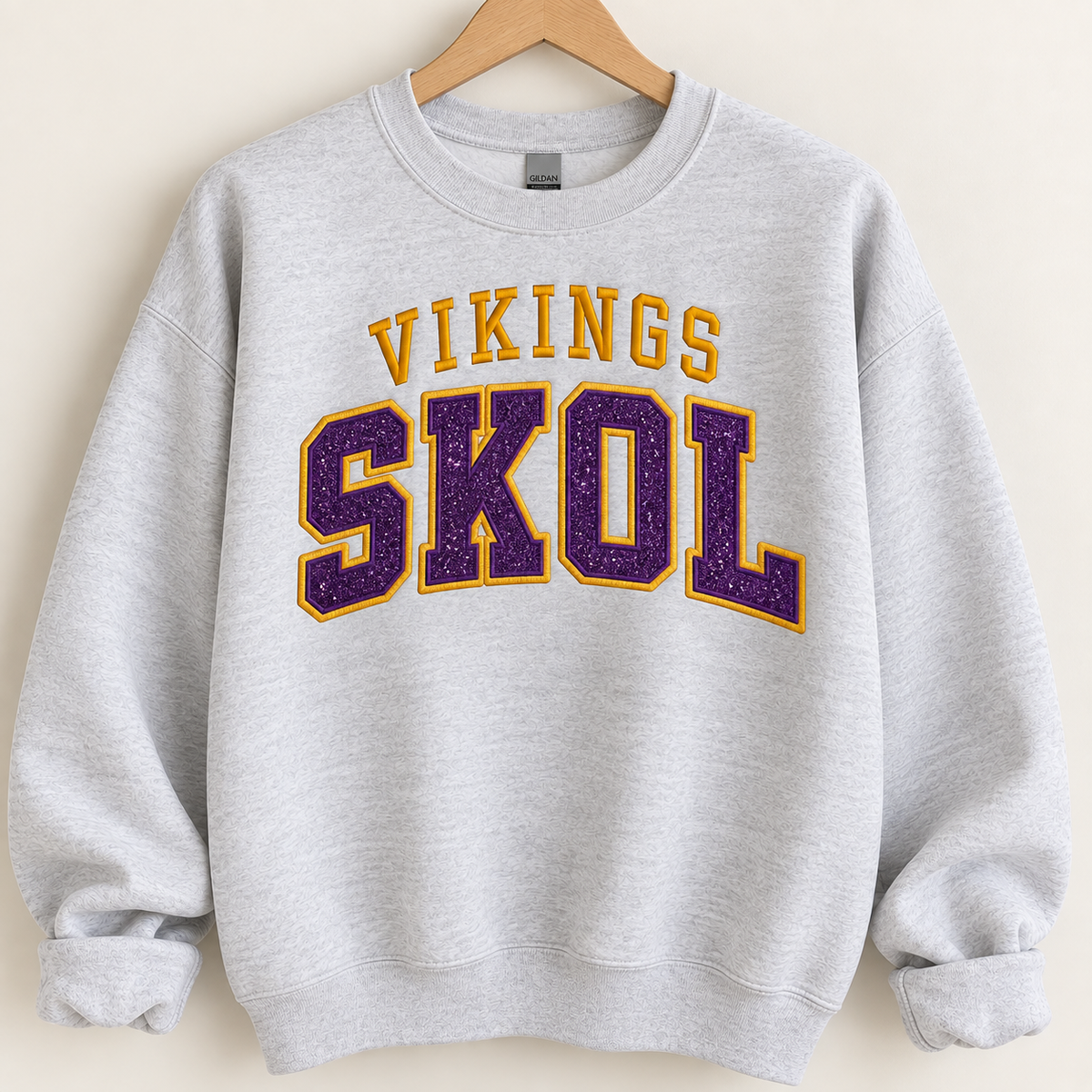 SKOL Vikings Embroidered Crewneck Sweatshirt
