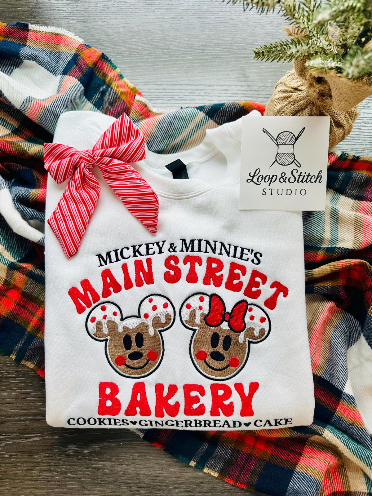 Mickey & Minnie’s Main Street Bakery Sweatshirt | Holiday Gingerbread Crewneck | Cozy Christmas Sweatshirt
