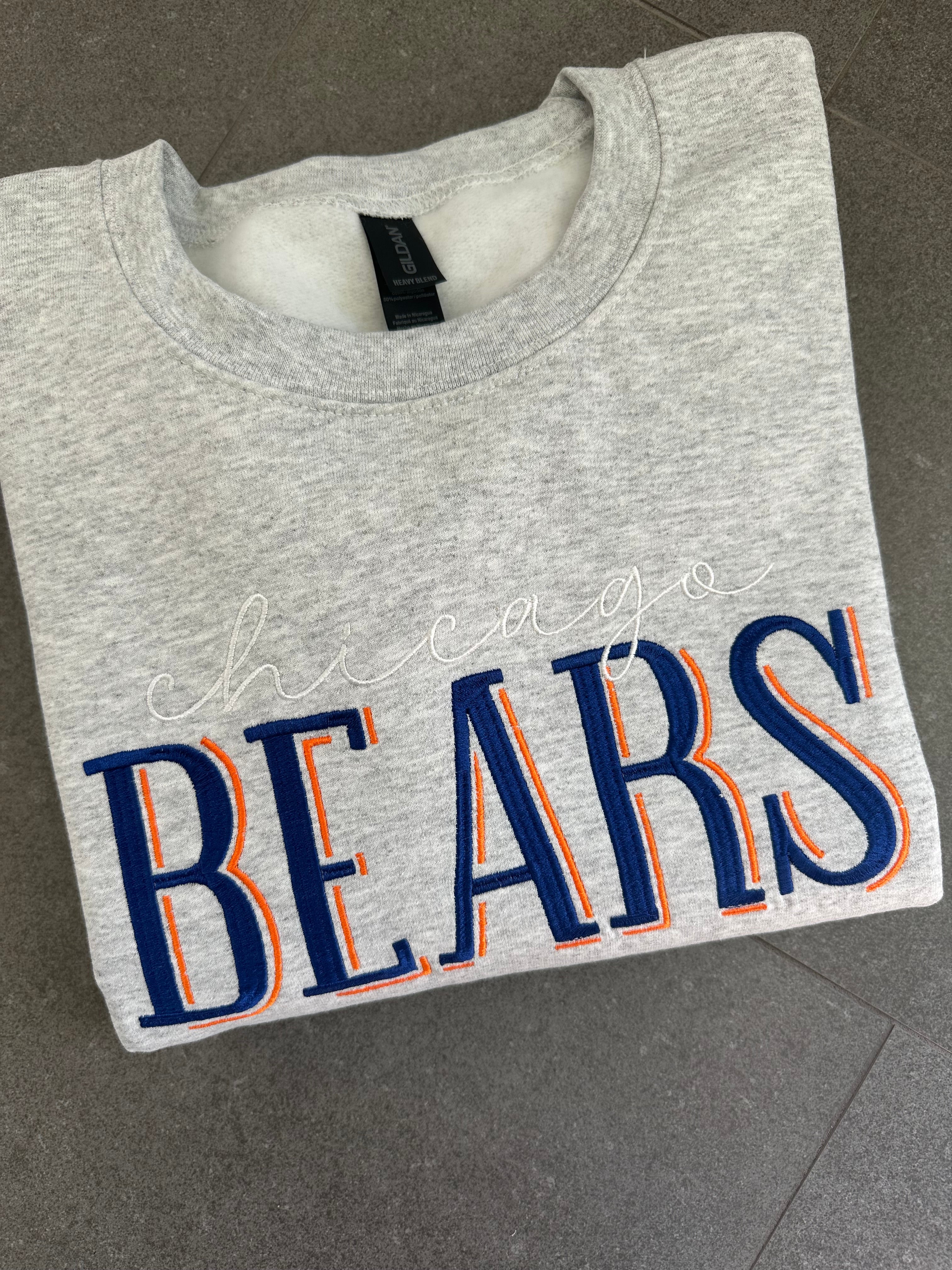 Embroidered Chicago Bears Team Crewneck Sweatshirt