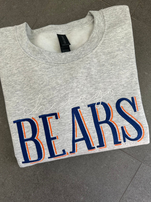 Embroidered Chicago Bears Team Crewneck Sweatshirt