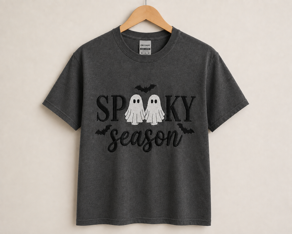 Spooky Season Glow-in-the-Dark Embroidered Tee
