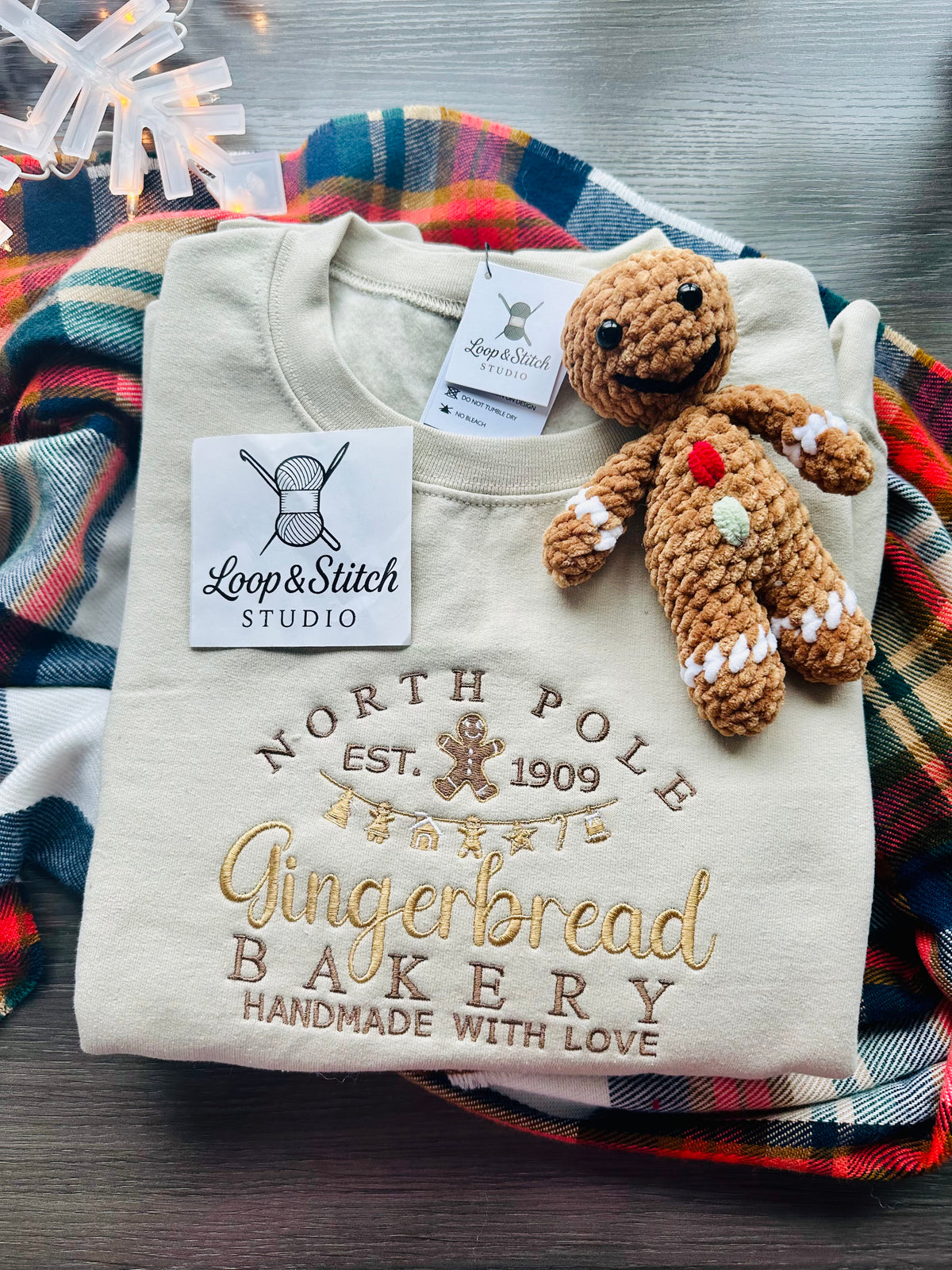 Gingerbread Bakery Embroidered Crewneck