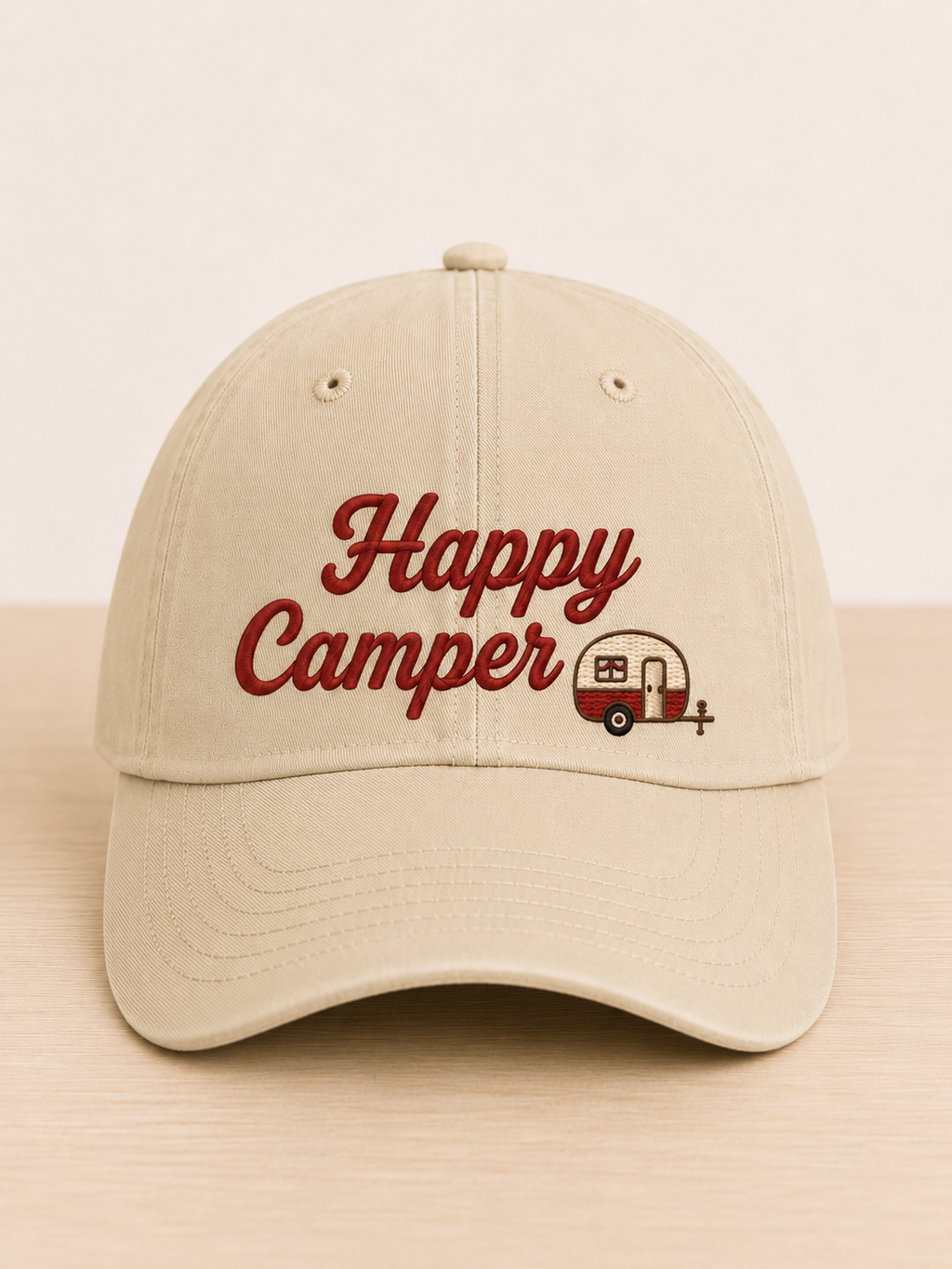 Happy Camper Embroidered Dad Hat