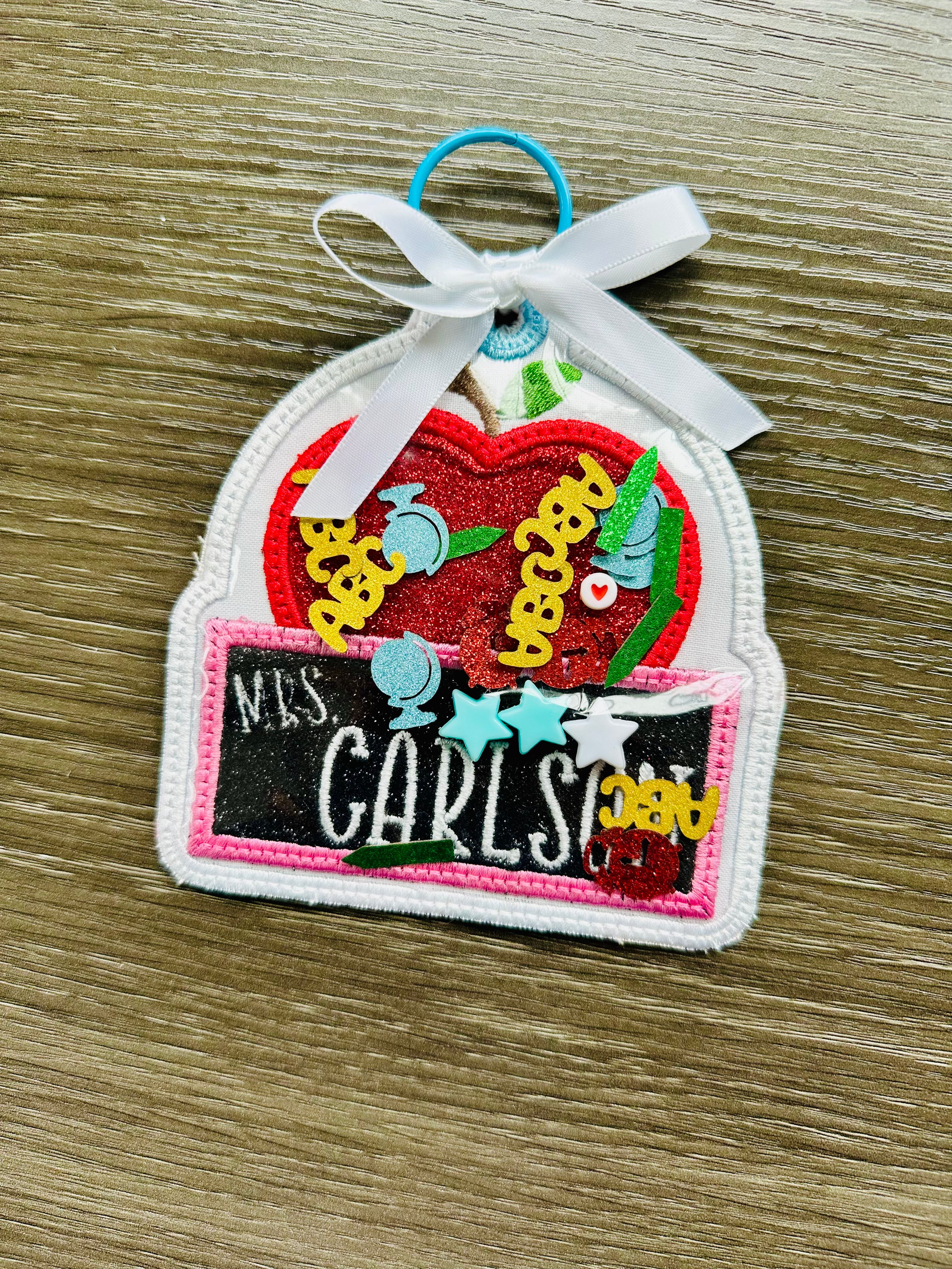 Teacher Shaker Bag Tag