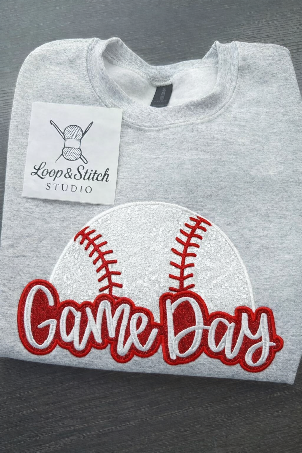 Game Day Sequin Embroidered Crewneck