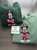 Classic Mouse Christmas Embroidered Crewneck | Handmade Holiday Family Matching Outfits
