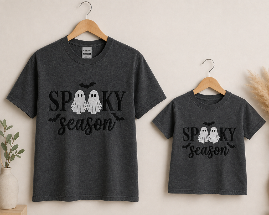 Spooky Season Glow-in-the-Dark Embroidered Tee