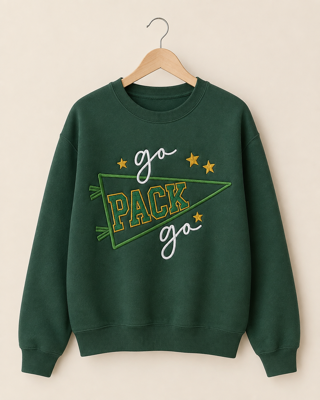 Go Pack Go Embroidered Game Day Crewneck