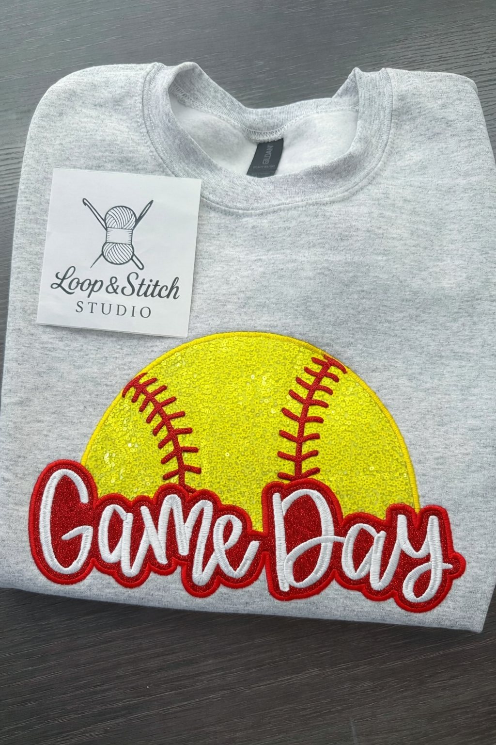 Game Day Sequin Embroidered Crewneck