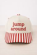 Jump Around Embroidered Snapback Hat | Retro Wisconsin Football Game Day Cap