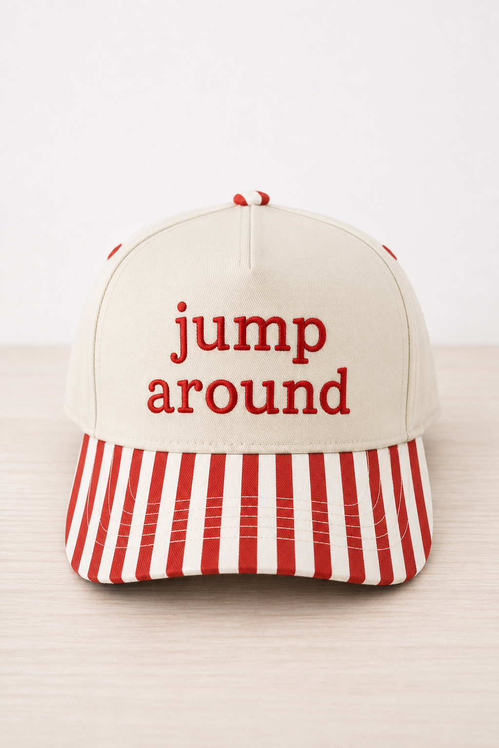 Jump Around Embroidered Snapback Hat | Retro Wisconsin Football Game Day Cap