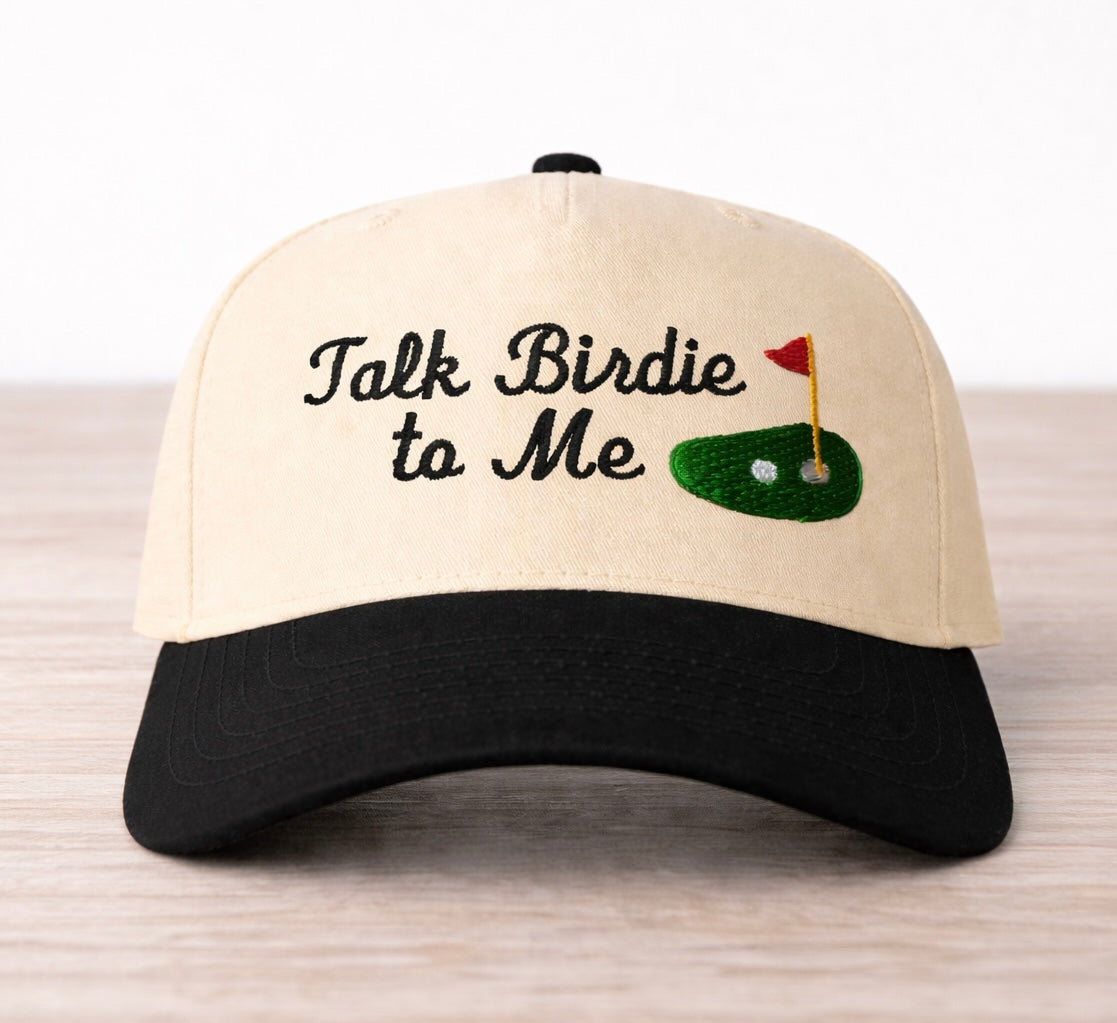 Talk Birdie to Me Embroidered Golf Hat