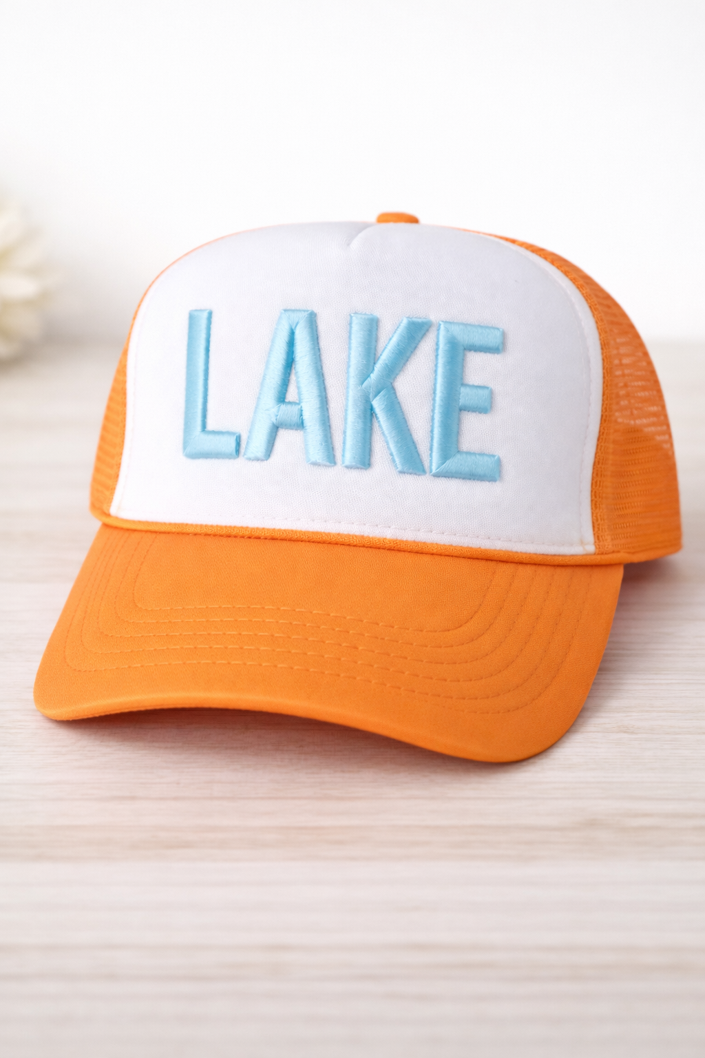 Retro Summer Lake Trucker Hat