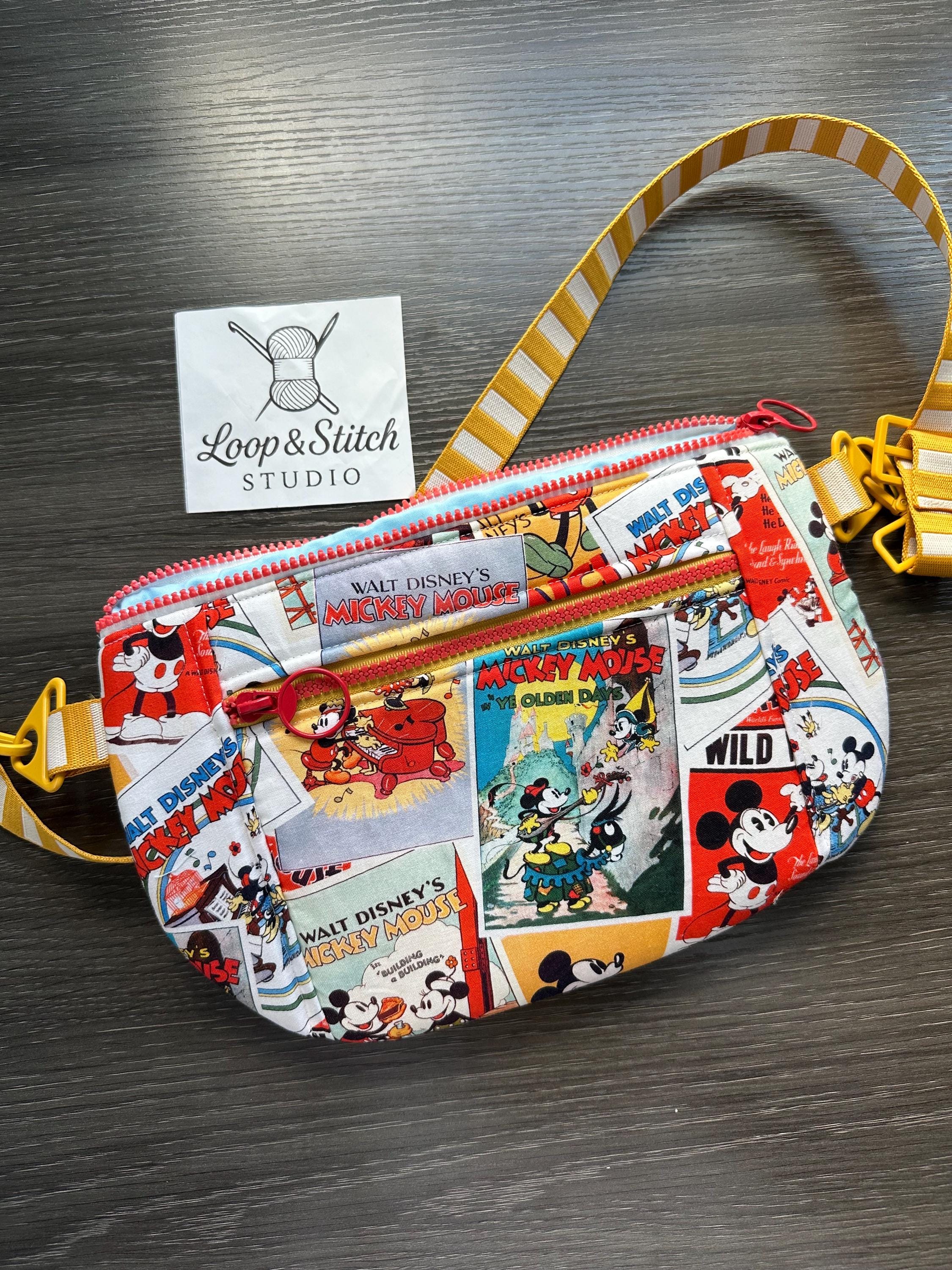 Retro Mickey Crossbody Sling Bag Disney-Inspired Park Tote