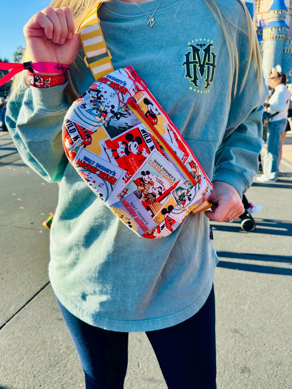 Retro Mickey Crossbody Sling Bag Disney-Inspired Park Tote